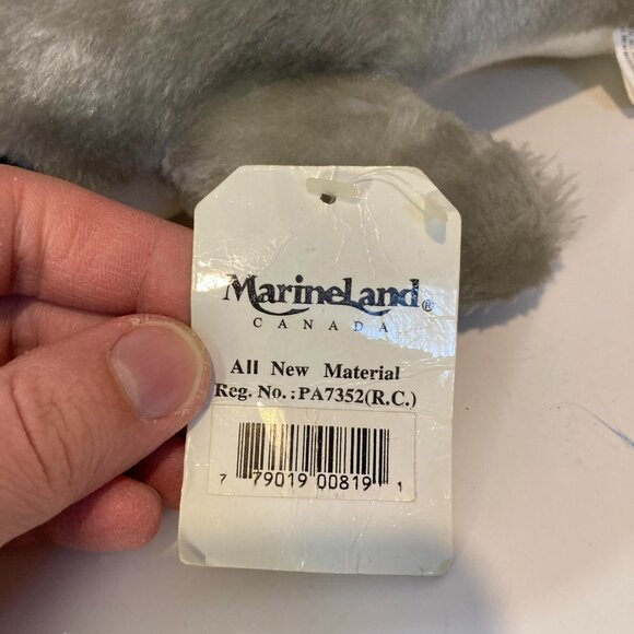 Vintage MarineLand Canada Dolphin Plush W Tag Stuffed Animal Toy Rare 13" Gray - Picture 2 of 9